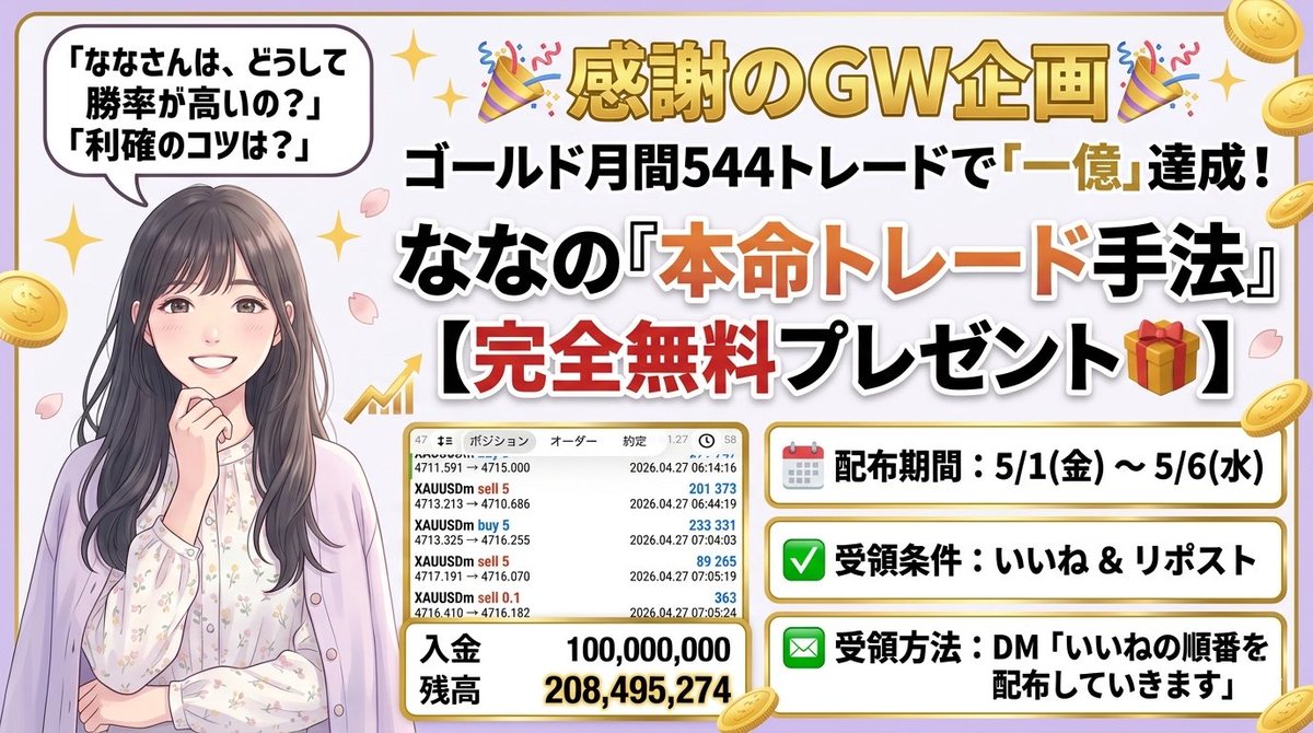 Nanase/元医科トレーダー/XAUUSD tweet media