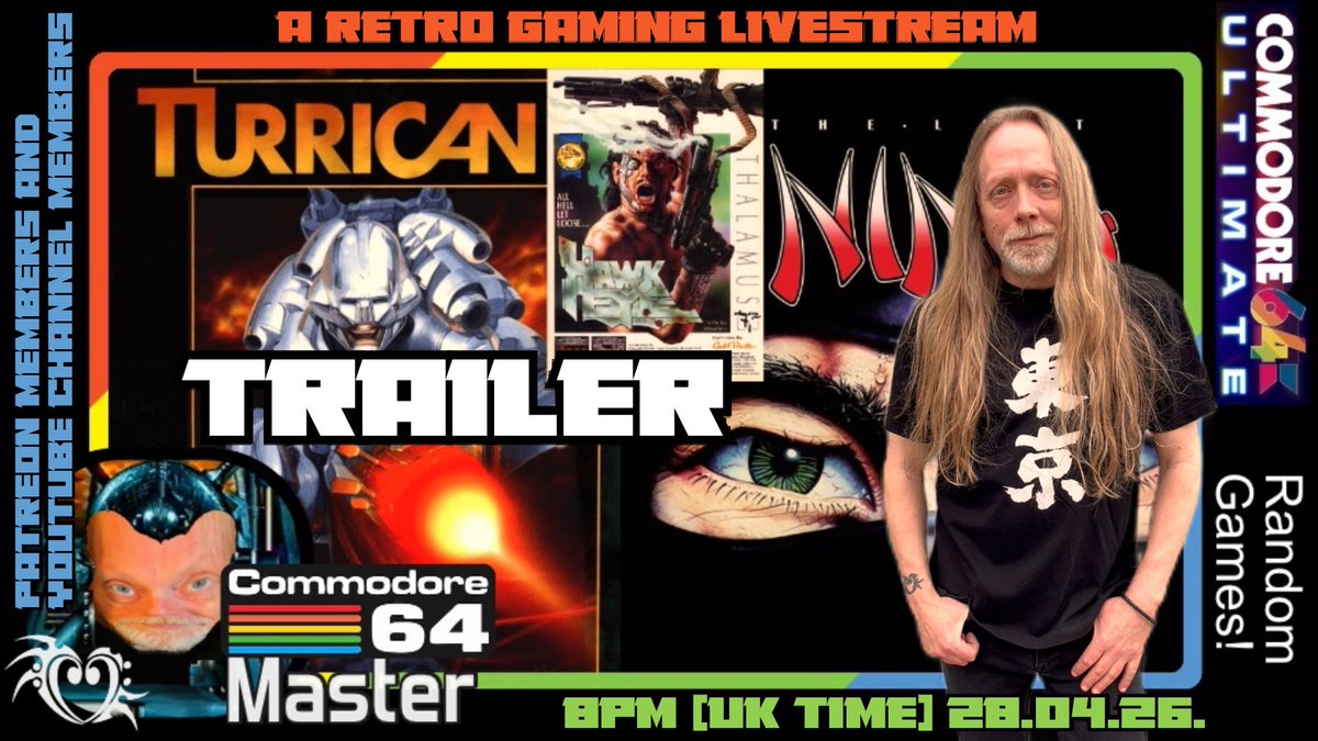 JamieMallender's tweet image. Trailer For Tonight’s Gaming Livestream - Gaming Livestream Trailer 28.04.26
youtu.be/5H_4PRvbr14 #retrogaming #commodore64 #commodore64ultimate #videogames #livestream