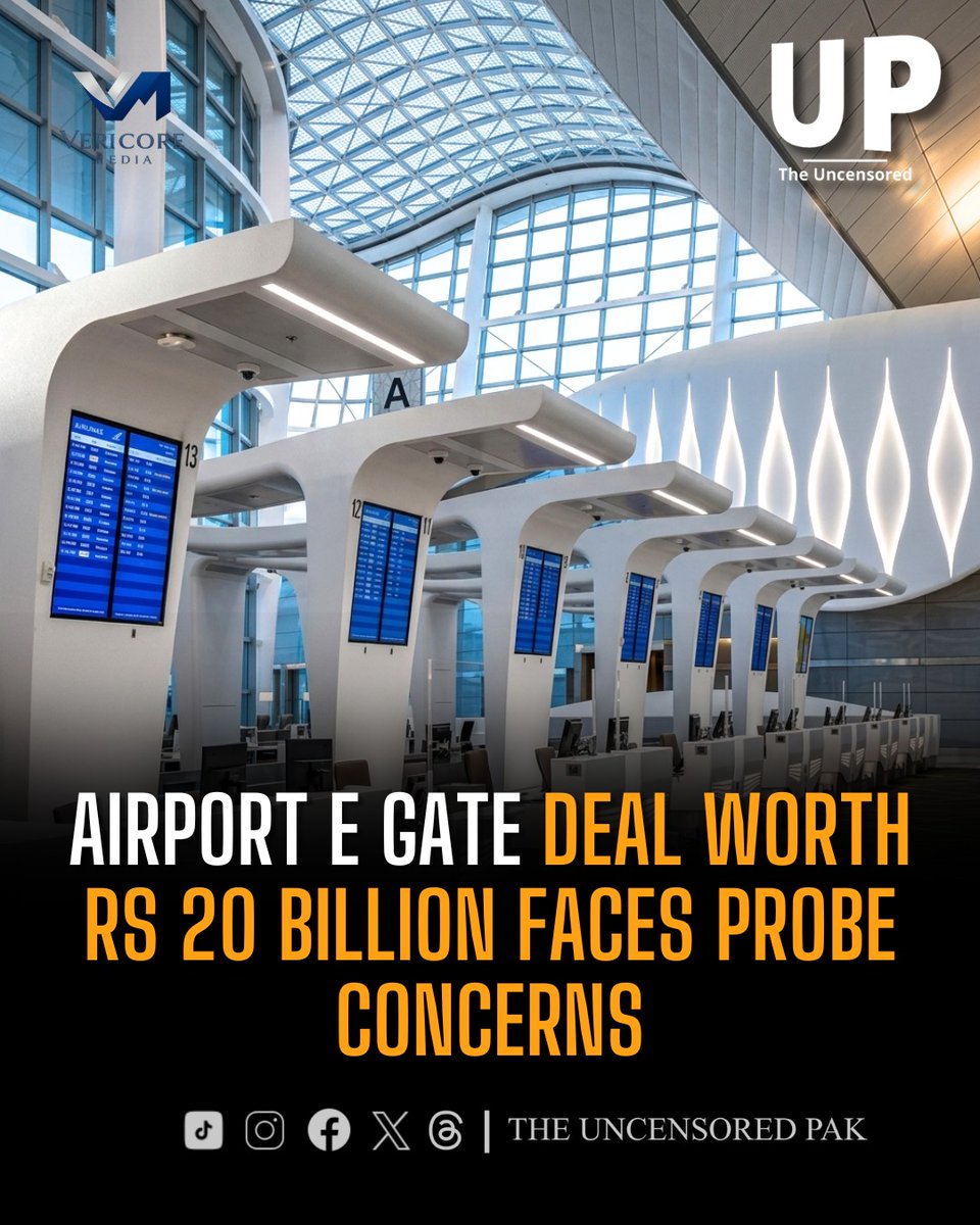 uncensoredpak1's tweet image. Transparency International Pakistan has raised concerns over a Rs 20 billion airport e gate contract, alleging breaches of procurement rules. A complaint claims the project was awarded without open bidding and misused legal provisions. #Pakistan #Transparency #Airports