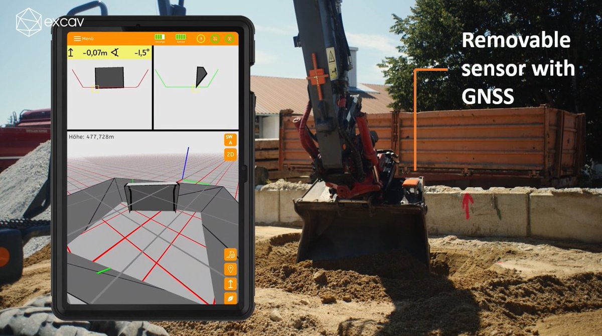Septentrio's tweet image. First-of-its-kind removable and flexible 3D GNSS #MachineControl system for #construction machinery. See how #robust high-accuracy positioning is integrated into excav's innovative solution:  ow.ly/CMBb50YI69o