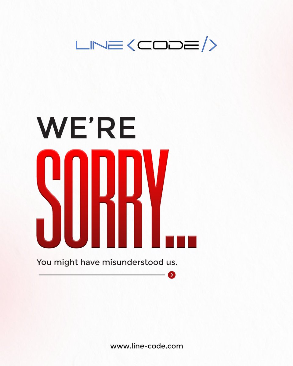 LineCode_LC's tweet photo. Sorry if you misunderstood us…
We don’t just post we build, design, develop, and scale businesses online.
If you’re looking for real growth, you know where to find us.
#LineCode #CustomSoftware #webdevelopmentservices #digitalmarketing #appdevelopmentcompany #SaaS https://t.co/oCh4fuXlpi