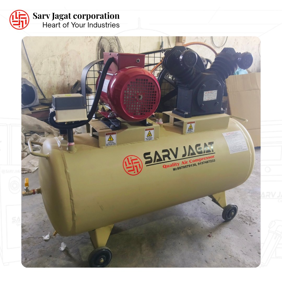 SarvJagat's tweet image. Installed in Mumbai — a compact setup designed for reliable day-to-day performance where it matters most.

🔧 SJ 2 HP Reciprocating Air Compressor
Single Stage | Single Phase | Equipped with Godrej Motor

#AirCompressor #ReciprocatingCompressor #SinglePhaseCompressor #SJ