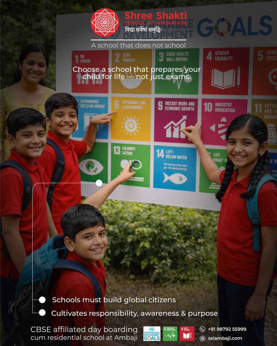 ssiambaji_'s tweet image. Education goes beyond textbooks—it’s about shaping a better planet. 🌍

At Shree Shakti School of Innovation, students grow into global citizens through purpose-driven learning inspired by the UN Sustainable Development Goals.

#ShreeShaktiSchool #GlobalCitizens