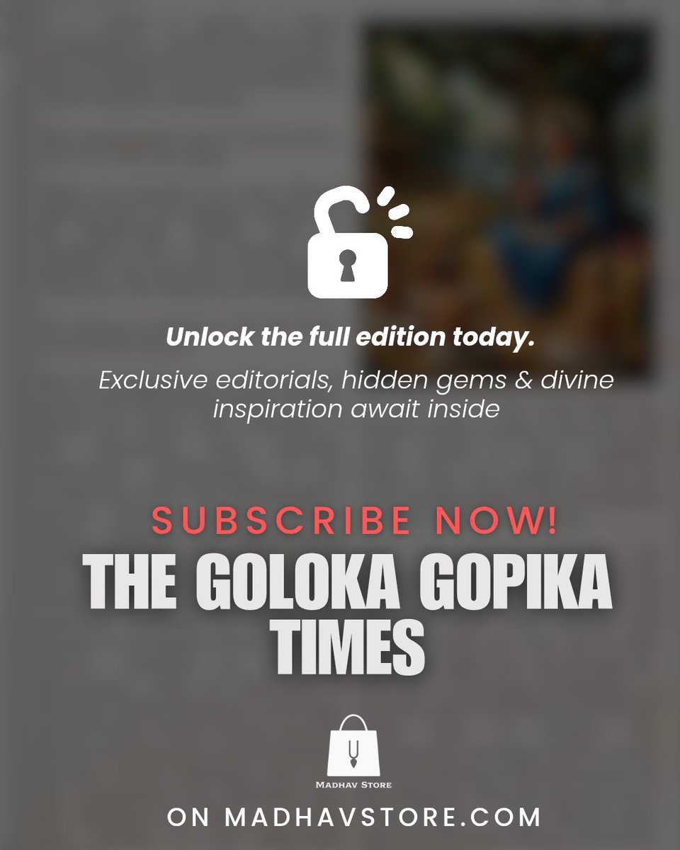 Ready for your April spiritual dose?
The latest Goloka Gopika Times is released! Explore pages of bhakti, wisdom, and divine perspectives.

Access it now on Madhavstore.com! Head to the story for the link.