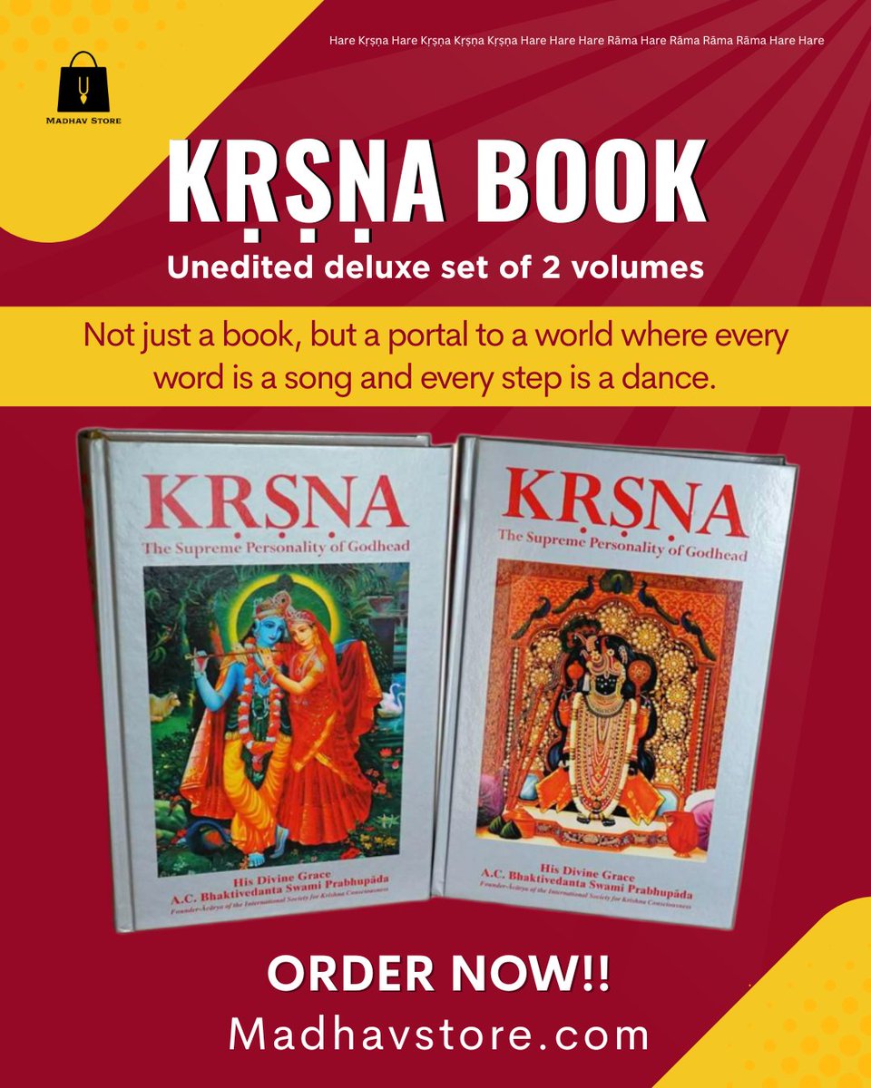 Discover a more connected way of reading with the Krishna Book, Unedited Set of 2 Volumes, where every chapter flows naturally without interruption.

Order your set today from Madhavstore.com!