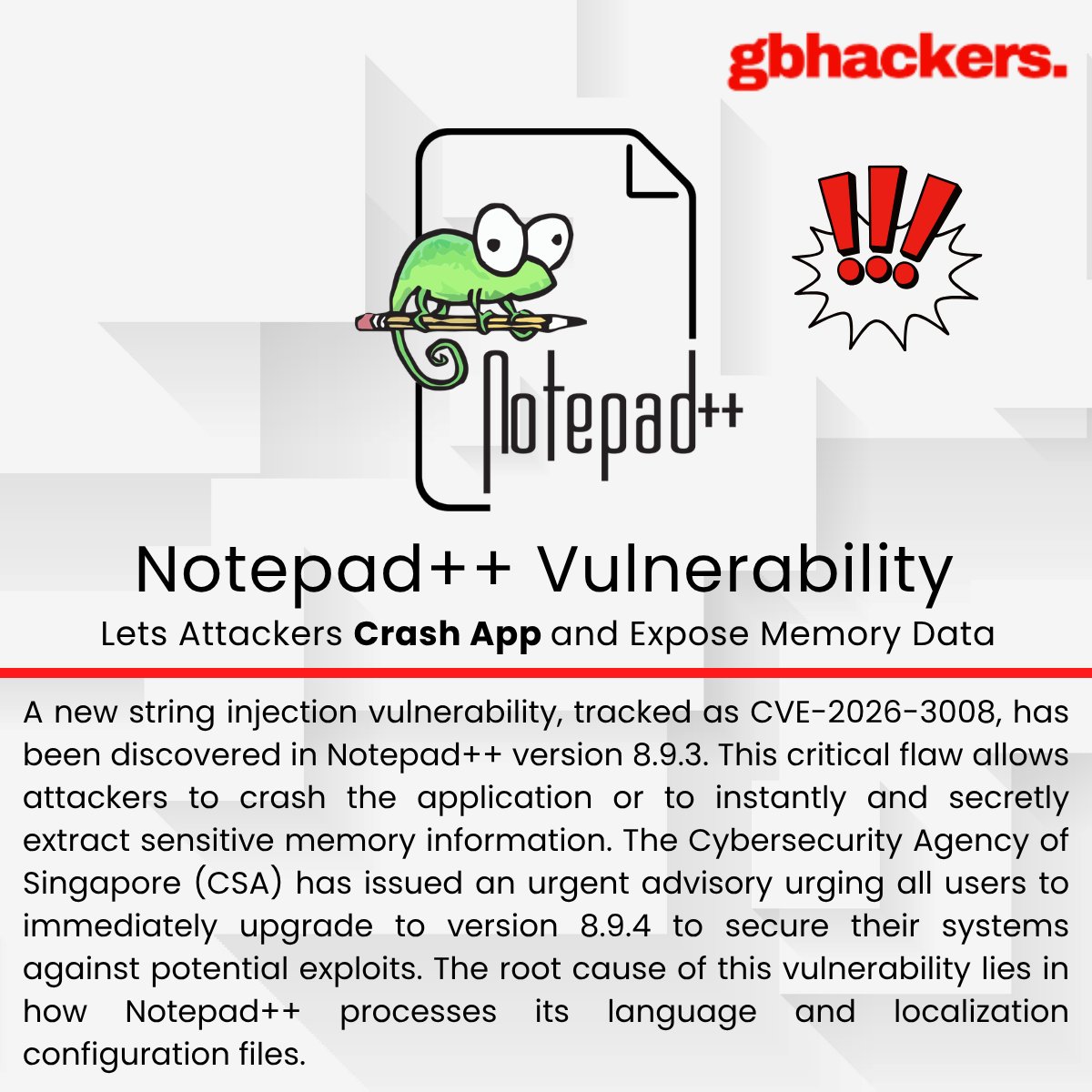 gbhackers_news's tweet image. 🚨 Notepad++ Vulnerability Lets Attackers Crash App and Expose Memory Data | Source: gbhackers.com/notepad-vulner… #cybersecuritynews