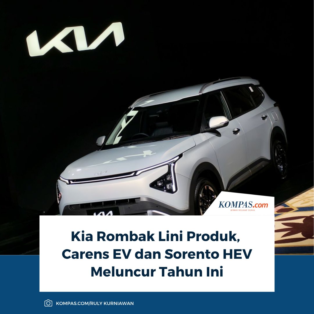 KompasOtomotif's tweet image. Baca di sini:
otomotif.kompas.com/read/2026/04/2…

Kia Sales Indonesia akan meluncurkan MPV listrik, Kia Carens EV, yang rencananya diproduksi lokal di Indonesia.

~NA #Kia #CarensEV #MobilListrik