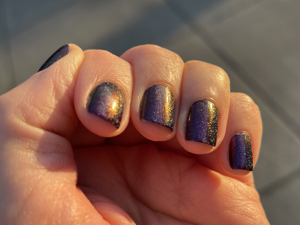 citizengatsby's tweet image. I did my #nails with Royla Lee Catherine since I was planning to go see Best in Show for $4.99. That didn’t work out though. This polish is so beautiful. I took these at golden hour. 💜