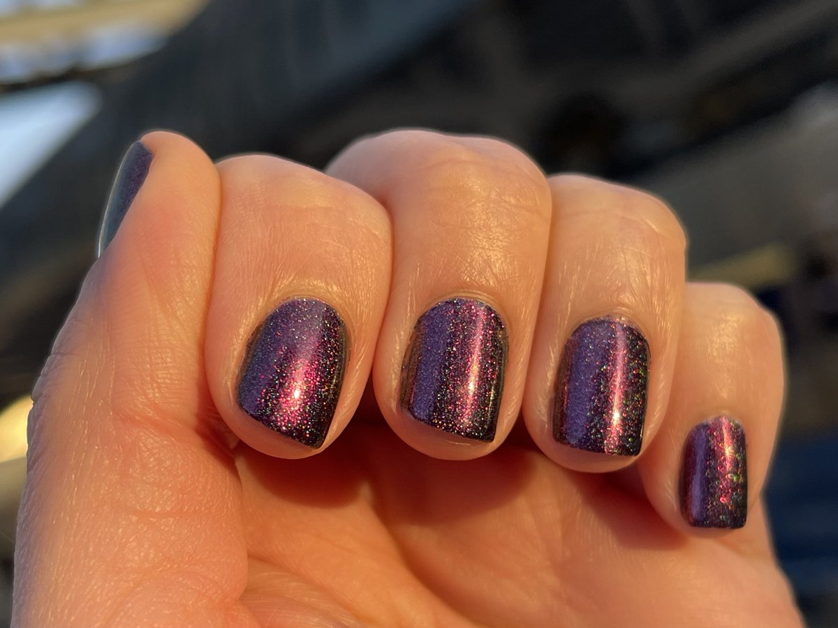 citizengatsby's tweet image. I did my #nails with Royla Lee Catherine since I was planning to go see Best in Show for $4.99. That didn’t work out though. This polish is so beautiful. I took these at golden hour. 💜