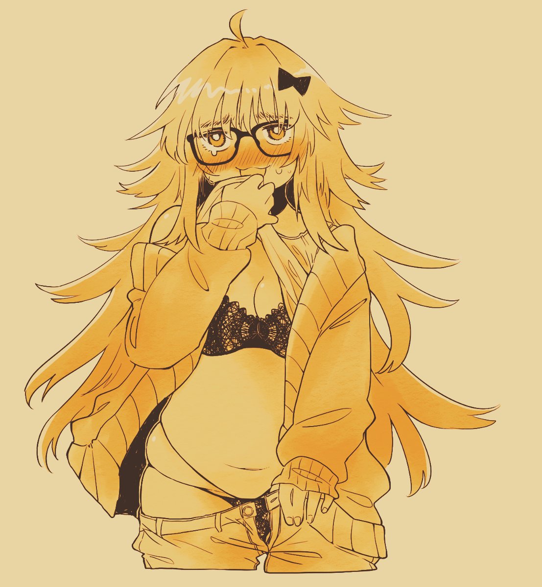 xCaffeineSloth's tweet photo. ⠀⠀⠀⠀⠀
⠀⠀⠀⠀⠀えっと...こ、これが君の欲しかったランジェリー...?
⠀⠀⠀⠀⠀ https://t.co/nWxvUNVYBq