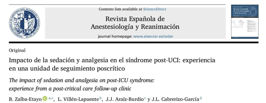Revista Española de Anestesiología y Reanimación tweet media