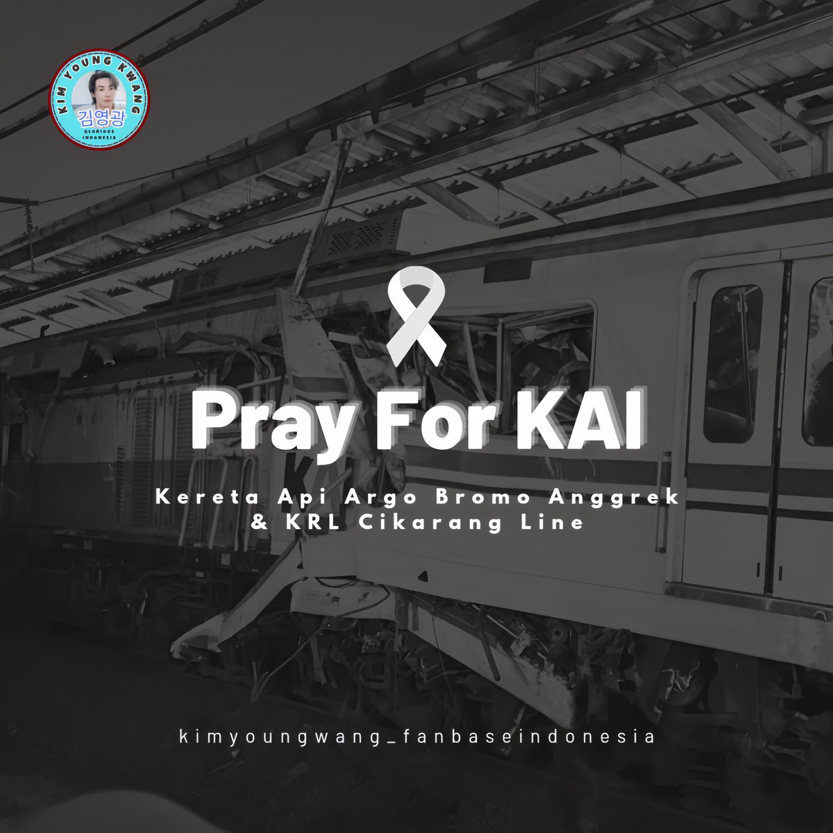 87111moon's tweet photo. Kami Glorious Indonesia turut berdukacita dengan apa yang terjadi atas Insiden Kereta Api Indonesia (Argo Bromo Anggrek &amp; Krl Cikarang Line) yang terjadi pada 27 April 2026.

#kimyoungkwang #김영광 #Keretaapiindonesia #indonesia https://t.co/wVEa1l9PVN