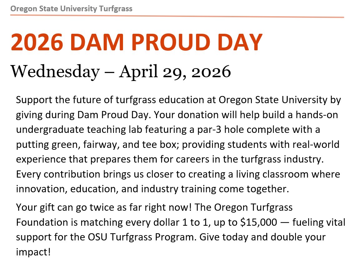 OregonTurfgrass's tweet photo. 2026 Dam Proud Day

https://t.co/4sK5SbuWAS https://t.co/p63tptNsXY