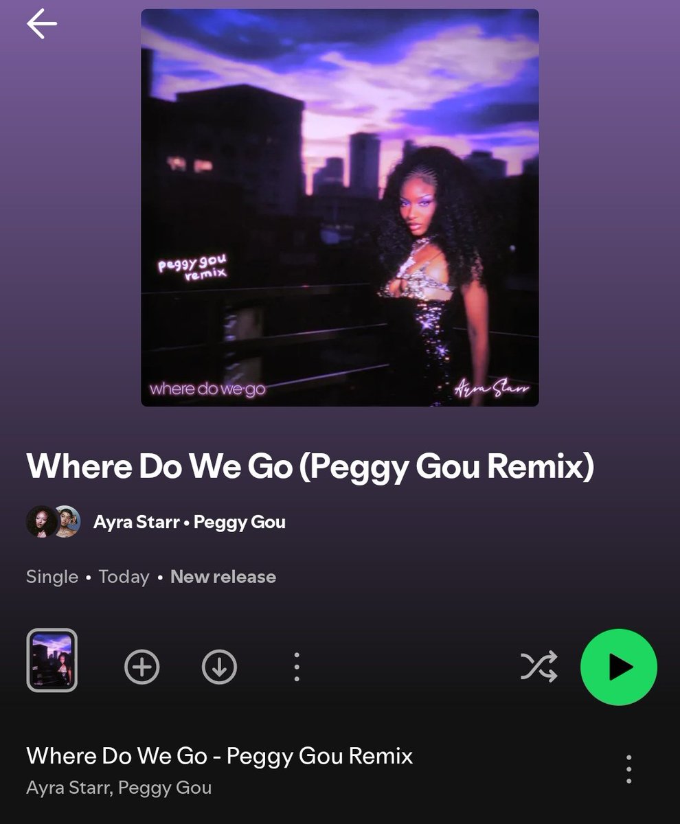 AYRA STARR × PEGGY GOU
WHERE DO WE GO (REMIX) 

🚨OUT NOW🚨