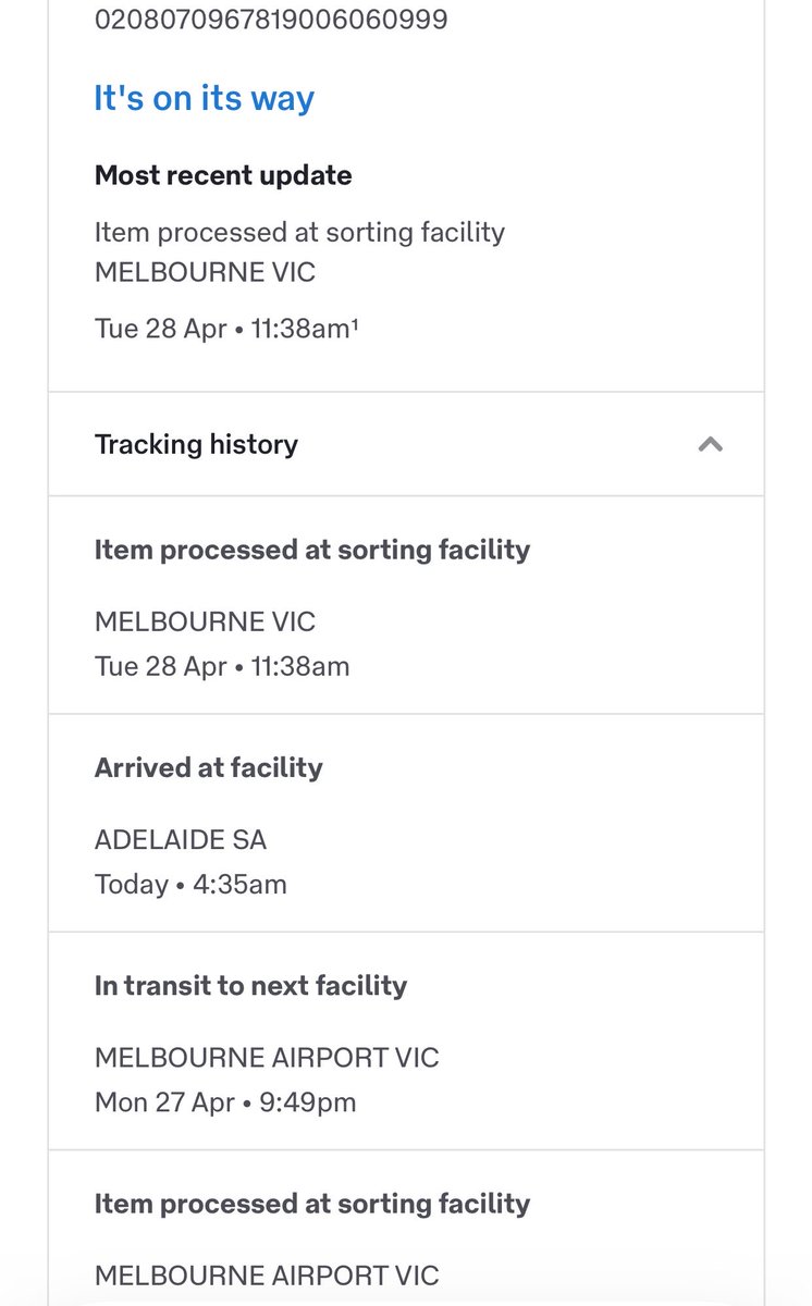 becklyoh1's tweet photo. @AusPostSucks @auspost @australiapost #useless #parcel #mail #slow almost but not quite 🫠 https://t.co/xRwWCSEyfD