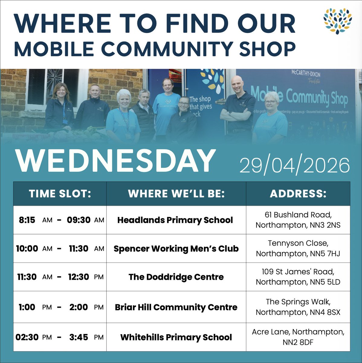 TMDFoundation's tweet image. 🚨 Don’t forget – our Mobile Community Shop is out today! 🥦🍞

Also running Wed &amp;amp; Fri 🛒

Affordable essentials with 100% going back to the community 💛

#TMDF #McCarthyDixon #CommunitySupport