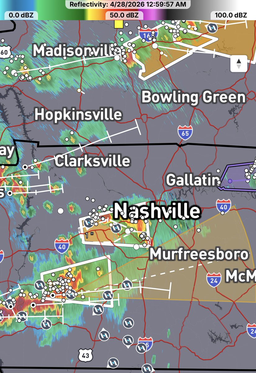 RuCoWeather's tweet photo. Storms are popping up all around us here in Rutherford County. One of the strongest, moving east out of Hohenwald at 1AM, is about 2 hours away at its current speed. We will keep you updated! https://t.co/wVt7T5C0Gj