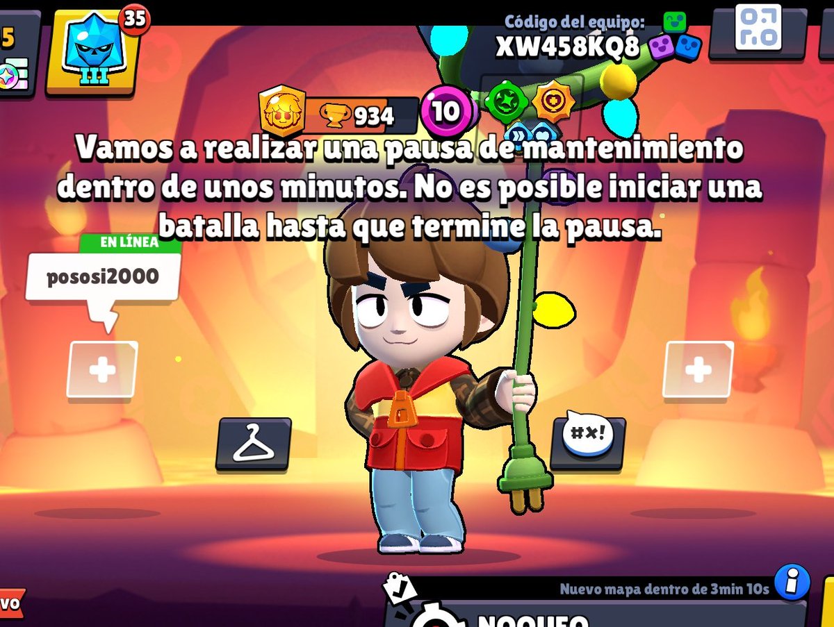 FilerBrawl's tweet photo. Ya está a punto de comenzar el mantenimiento del juego 
Ojalá ese mantenimiento me arregle el bug visual  #brawlstars 😭😭😭 https://t.co/r3yIMVfvFv