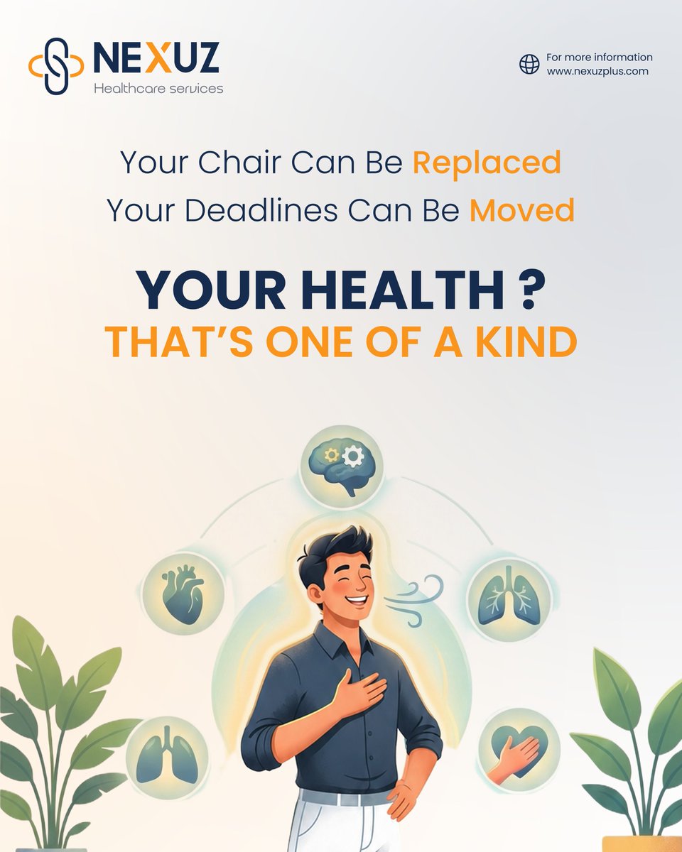 nexuzplus's tweet image. Your health isn’t replaceable—make it your priority. 💙
#WorldDayForSafetyAndHealthAtWork #WorkLifeBalance #NexuzHealthcare #WorkplaceSafety #HealthFirst