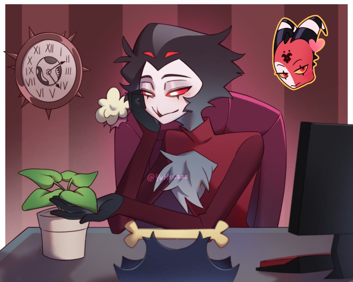 I'd like to think Blitz would bring Stolas a new plant after every mission

#helluvaboss #Stolitz #Stolas #Blitzø #hellu