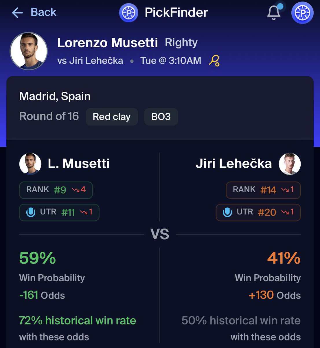 PickFinder tweet media