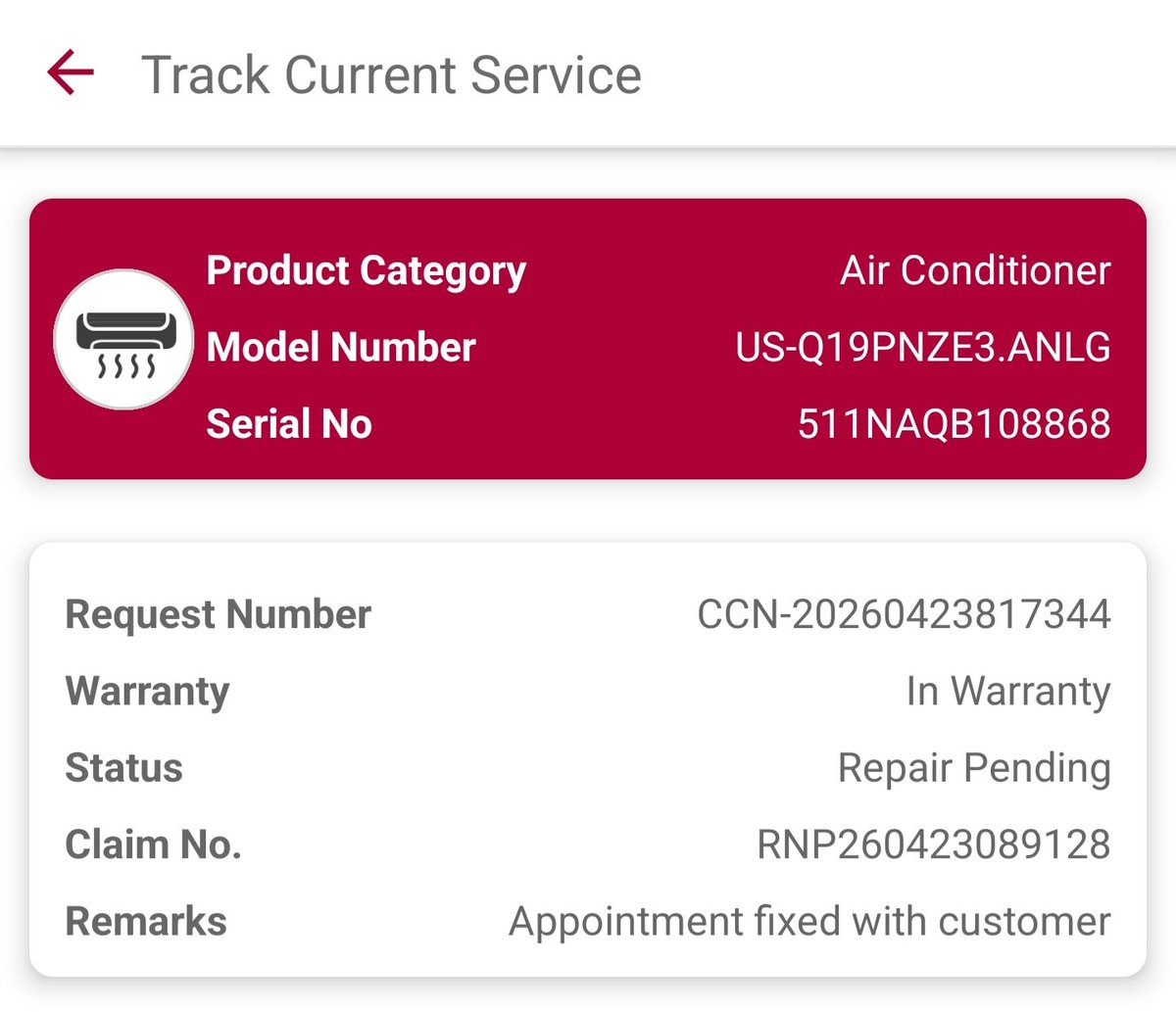 ik4ImranKhan's tweet photo. @LGIndia Could you please confirm if the AC repair will be completed? https://t.co/eiTwEJV5jN