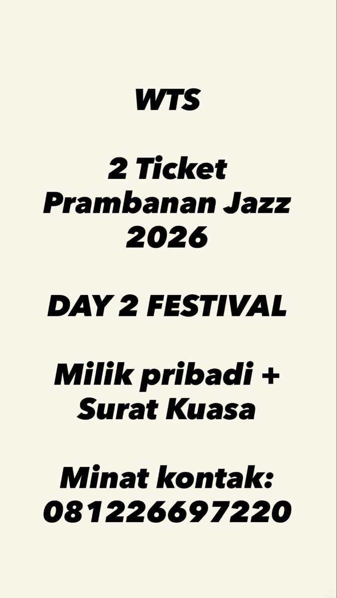cloudybunny1's tweet image. Wts ticket prambanan jazz day 2 
#prambananjazz #day2 #wts #tiketfestival #niki