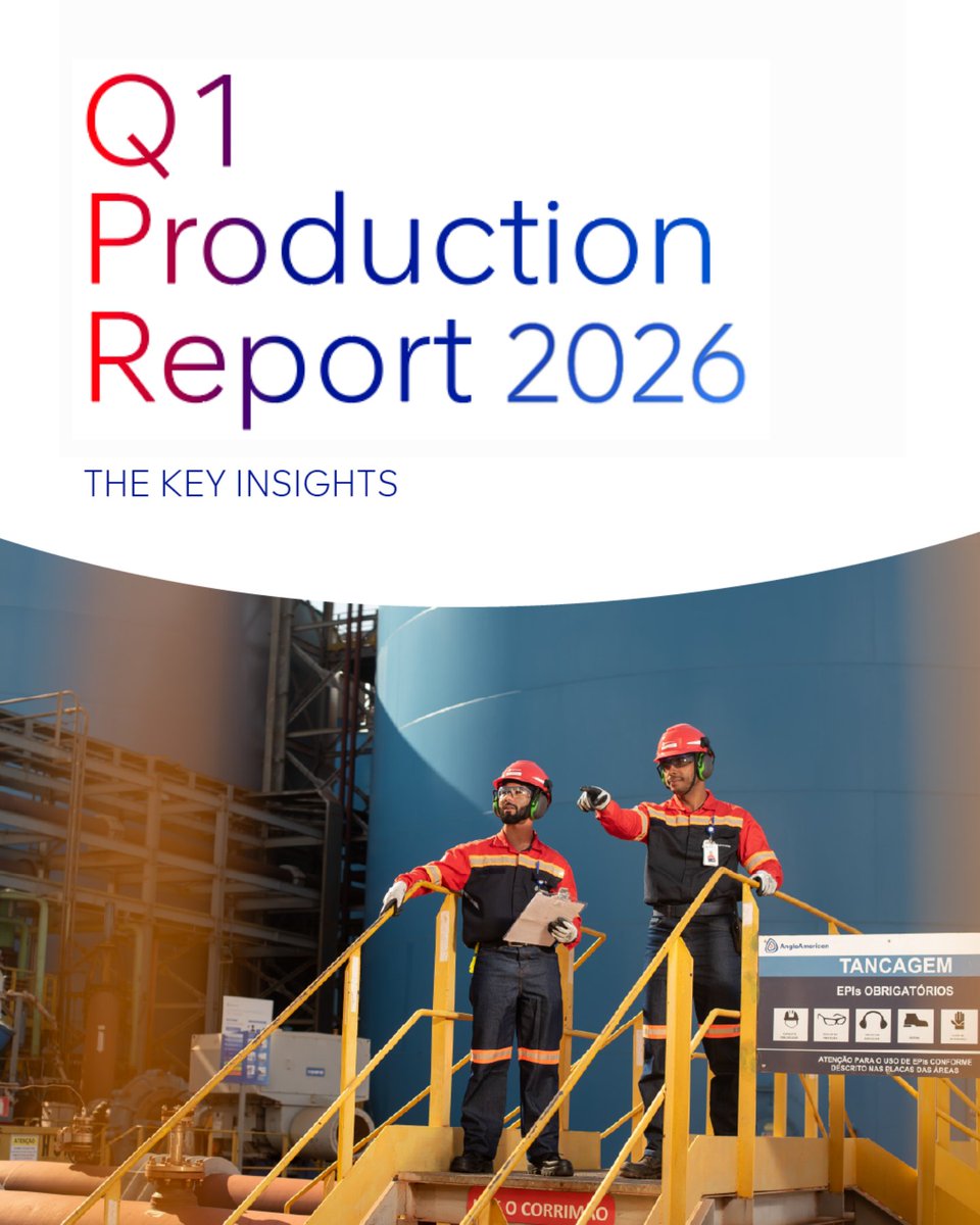 AngloAmerican's tweet photo. We have published our Q1 production report for 2026 where you can view our latest insights, production figures and general updates.

 Highlights include:
 ✅ A strong start to the year across both Copper and Premium Iron Ore
 ✅ Progress on merger and portfolio optimisation

Learn more from our press release:
https://t.co/6TA3EdtzSI