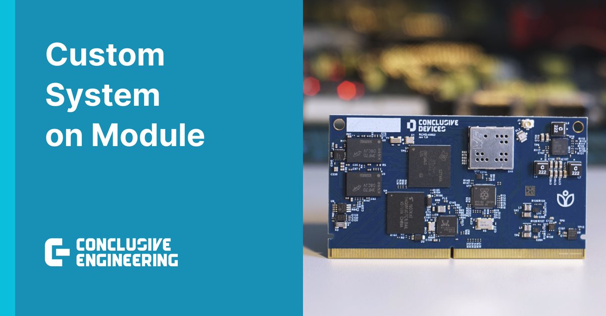 Conclusive_tech's tweet image. Bypass the complexity of high-speed routing and power management. We design custom SoMs that fit your footprint, freeing you to focus on your proprietary carrier board and application logic.

🔗 Learn more and schedule a call with the team: conclusive.tech/products/custo…