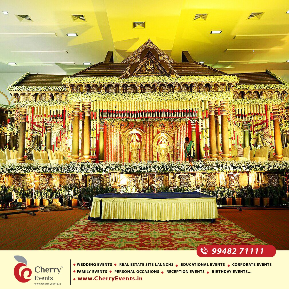 CherryEvents7's tweet image. Experience the serenity and splendor of a truly devotional wedding celebration.🌺🕊️
Cherry Events brought to life a wedding stage that radiated charm and sophistication.
cherryevents.in
#cherryevents #EventCreators #eventmanagement #chennai #hyderabad #vijayawada