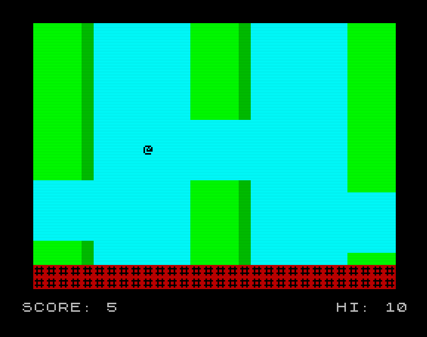 🎁 Flapper by zxmoe for ZX Spectrum. Written using Sinclair BASIC