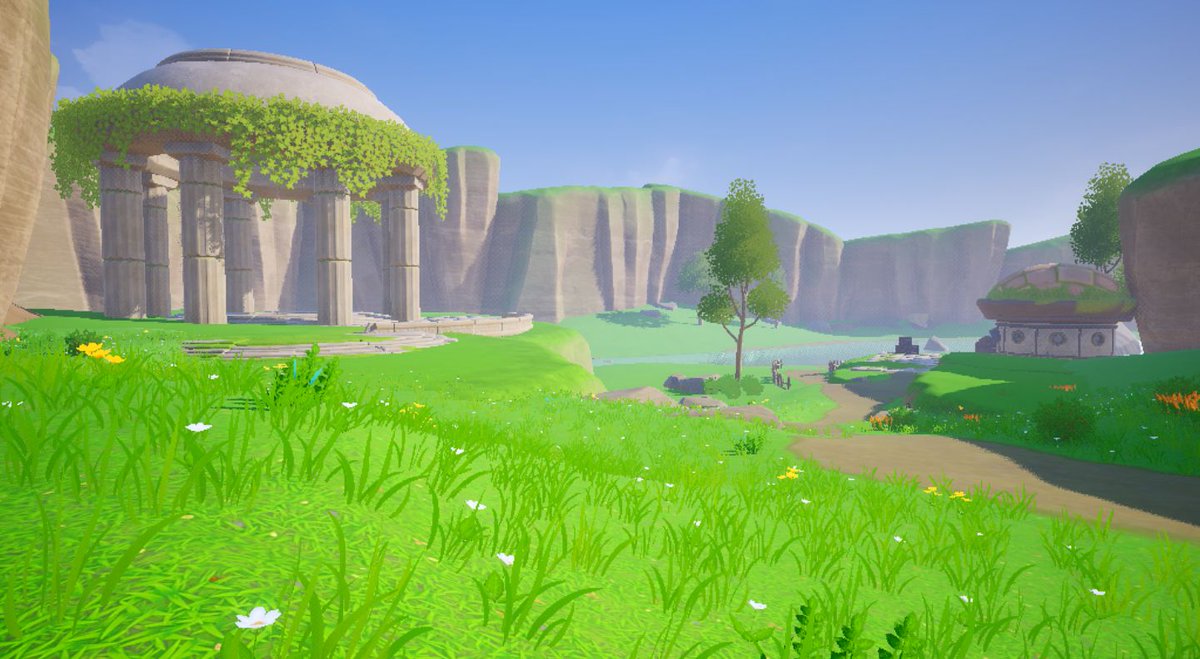 StudioRodent's tweet photo. Building up the starting area : The plain https://t.co/RTmSatTu7R