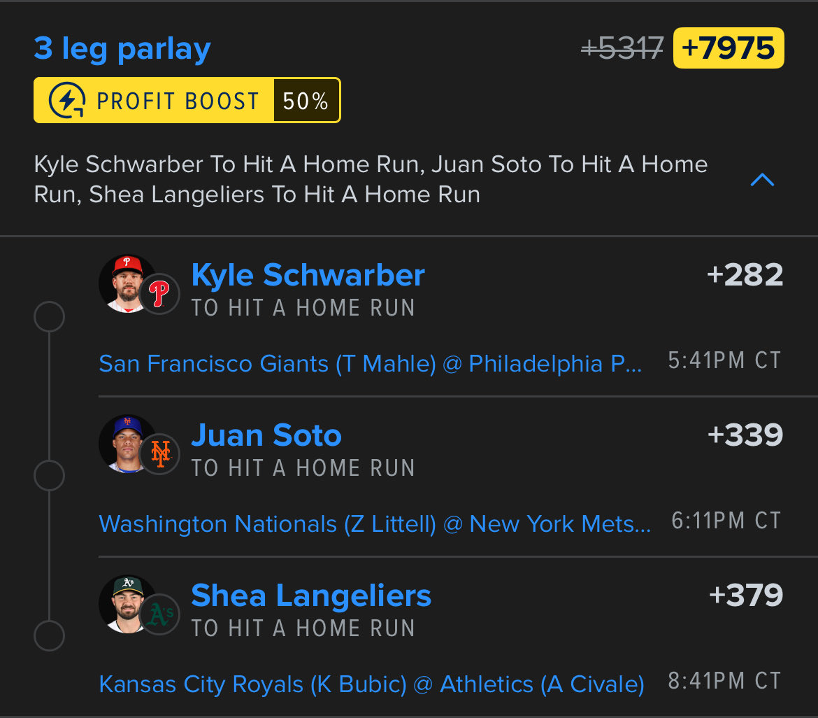 TroubleBets's tweet image. 💲💲💲

Follow for more.

#GamblingX #MLB #DingerTuesday