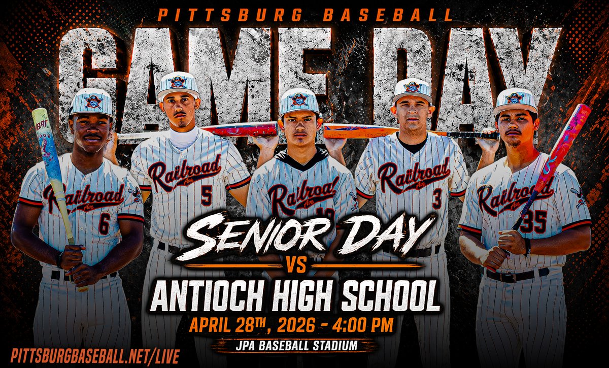 PHSPIRATESBASE's tweet photo. SENIOR DAY 2026!!!
Pittsburg HS Pirates Host cross town rivals-  Antioch High School - The Panthers - 4/28 - JPA Baseball Stadium - Pittsburg HS 1st Pitch - 4:00 pm  Live stream @ https://t.co/TrCzPfZyUZ https://t.co/JN8lNPun0z