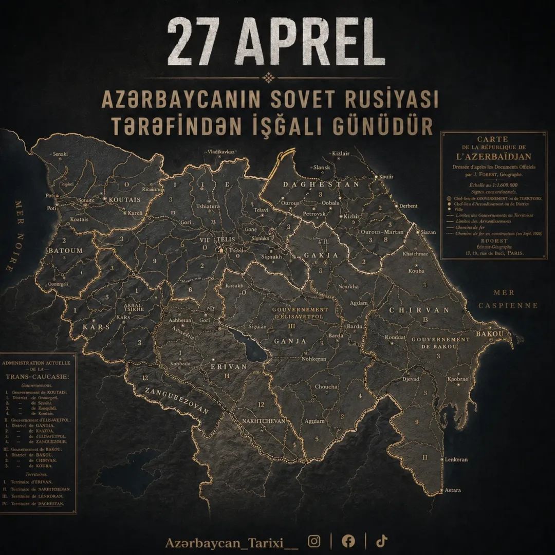 Ellada00748796's tweet photo. Bu gün, 27 aprel - Azərbaycanın Sovet Rusiyası tərəfindən işğal olunmasının 106-cı ildönümüdür. Sovet işğal rejiminə qarşı mübarizədə şəhid olan istiqlal fədailərimizi və bu işğalın bütün qurbanlarını dərin hörmət və ehtiramla anırıq. https://t.co/ehHpXbREwS