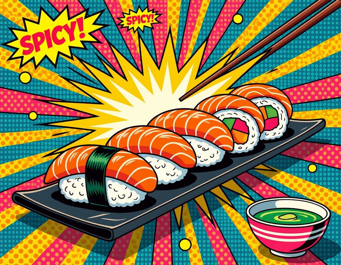 StriderAiArt's tweet photo. "Pop That Sushi" - made with @NightCafeStudio 

#aiart #nightcafe #digitalart https://t.co/TPZLttvbWr https://t.co/B6TlocWtpS