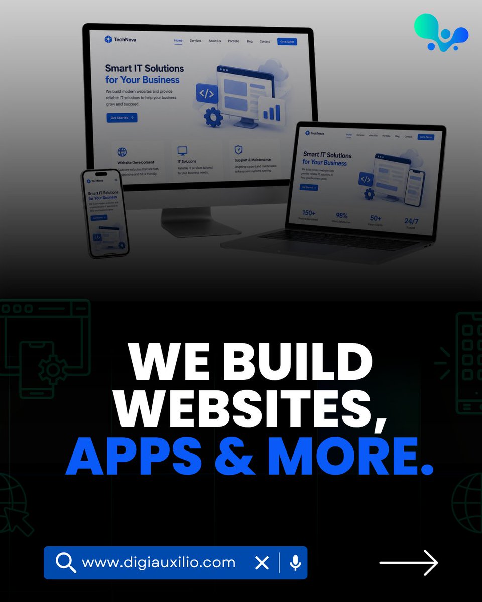 DigiAuxilio_'s tweet image. We’re sorry you thought we only do social media.

At DigiAuxilio, we build websites, develop apps, and deliver tailored digital solutions.

We help you grow. 🚀
👉 digiauxilio.com
📞 +91 6356 684 554

#DigiAuxilio #WebDevelopment #AppDevelopment