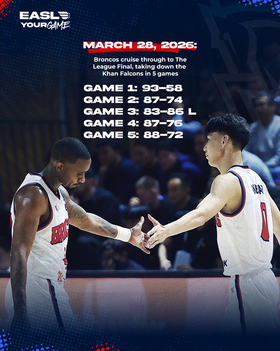EASLofficial's tweet image. HOW DID THE BRONCOS GET BACK TO EASL? 👏🏼👀 

⏩ Swipe through to learn about the Broncos' journey in qualifying for the 2026-27 season.

#EASL #XAC #MBA
