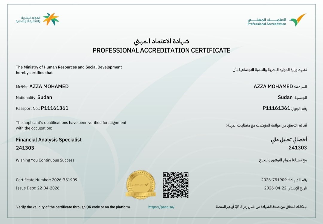 azza99192's tweet image. Proud to share that I’m now a Certified Financial Analysis Specialist 🇸🇦

A new step forward in my finance journey.

#Finance #CareerGrowth #OpenToWork