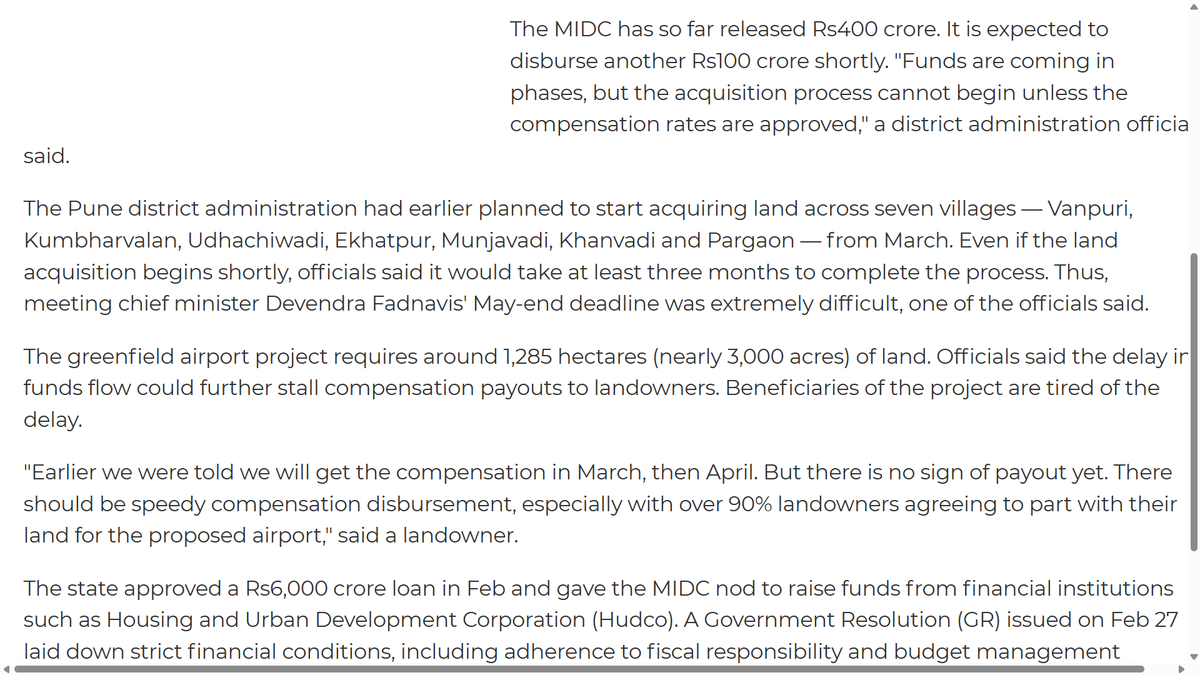 aparanjape's tweet image. Purandar airport land acquisition likely to miss May deadline due to delay in nod to compensation rate timesofindia.indiatimes.com/city/pune/pura… cc @Dev_Fadnavis @mohol_murlidhar @MCCIA_Pune @Girbane #Pune