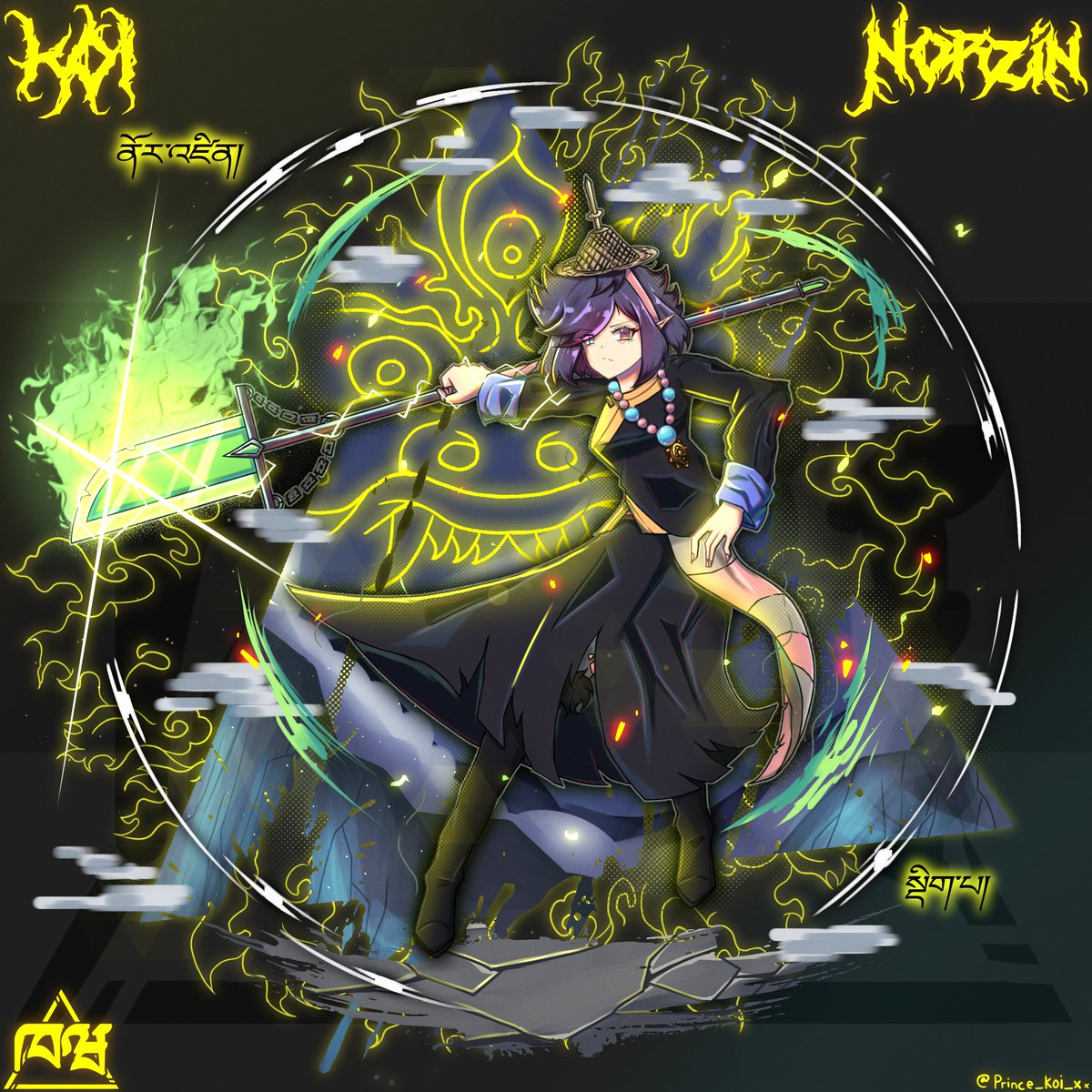 PrinceK0i's tweet photo. Norzin 🗡️☸️⛰️🔥
#originalcharacter #oc #artwork #bhutan #Tibet https://t.co/0KahKr4c9a
