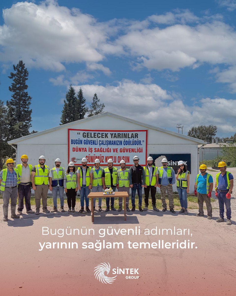 Sintekgroup's tweet photo. Güvenli çalışma kültürü, güçlü bir geleceğin temelidir.

Sintek Group olarak iş sağlığı ve güvenliğini yalnızca bir prosedür değil, tüm çalışma süreçlerimizin ayrılmaz bir parçası olarak görüyoruz.

Her projede önceliğimiz; çalışanlarımızın güvenliğini sağlamak, riskleri en aza indirmek ve sürdürülebilir bir çalışma ortamı oluşturmaktır.

Dünya İş Sağlığı ve Güvenliği Günü’nde, güvenli çalışma bilincinin önemini bir kez daha hatırlatıyor; sağlıklı ve güvenli yarınlar için birlikte çalışmaya devam ediyoruz.

#DünyaİşSağlığıveGüvenliğiGünü #İSG #İşGüvenliği #SintekGroup

**

A strong safety culture is the foundation of a sustainable future.

At Sintek Group, we consider occupational health and safety not merely as a procedure, but as an integral part of all our operations and work processes.

In every project, our priority is to ensure the safety of our employees, minimize risks, and create a sustainable working environment.

On World Day for Safety and Health at Work, we once again emphasize the importance of safety awareness and remain committed to building healthier and safer workplaces for the future.

#WorldDayforSafetyandHealthatWork #OccupationalSafety #WorkplaceSafety #SintekGroup