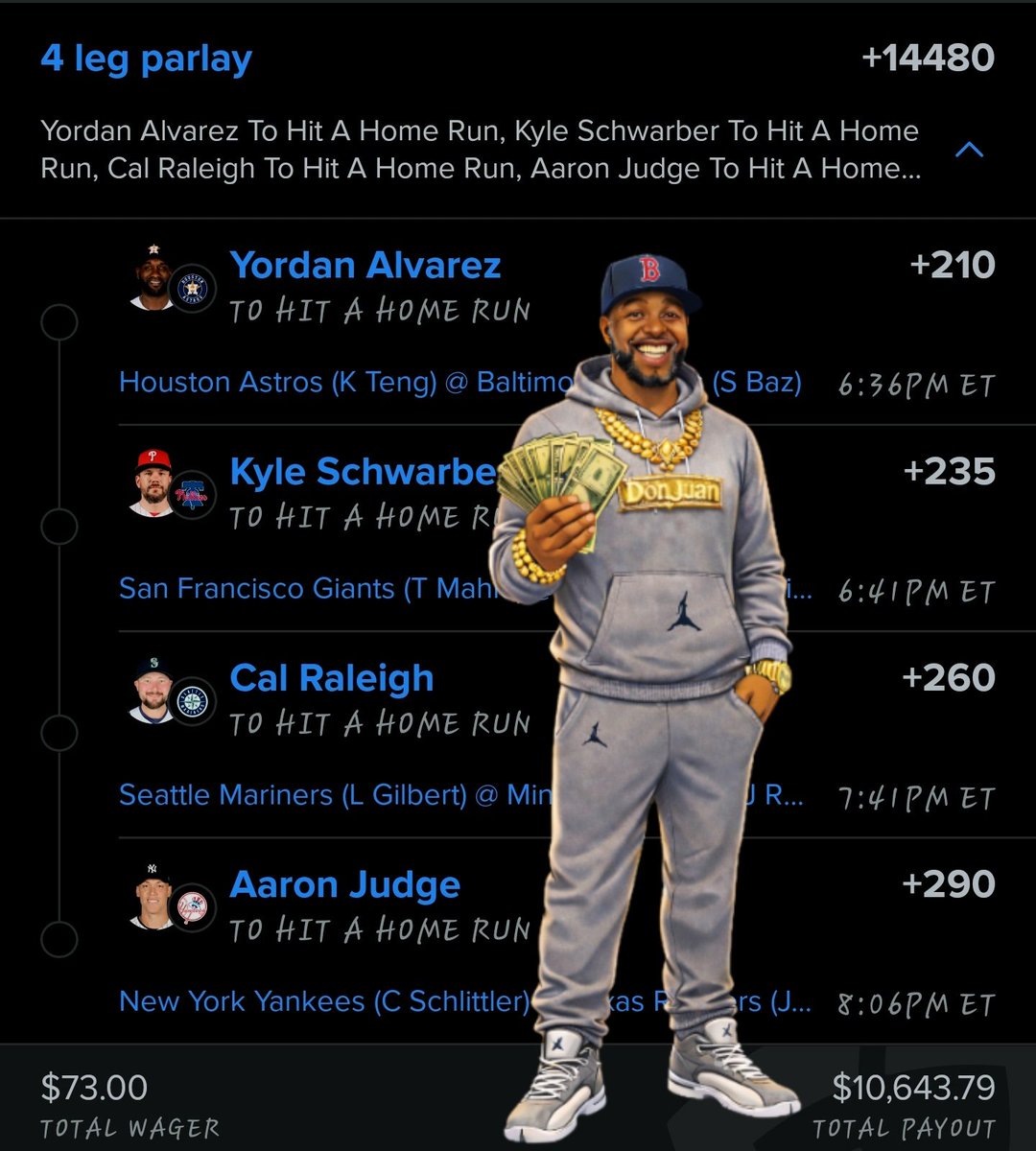 PARLAYMASTERS_'s tweet image. 📊 @PropFinderApp 📊
Code: DonJuan 30%OFF
🔗 PropFinder.app/c/donjuan

MLBHOMERUN LOTTO ⚾️🔥 ‼️ 
#GAMBLINGTWITTER🔥⚾️💲 
#GAMBLINGX ⚾️🔥⚾️
@Playbook @bbrownDTP