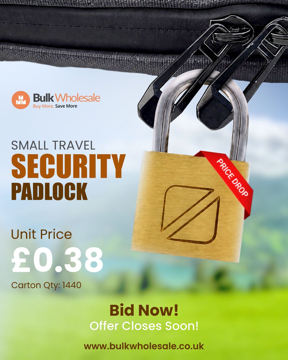 bulk_wholesale's tweet image. Security Padlock Wholesale Supplier 

Buy Security Padlock Online at Wholesale Prices

Bid Now – Offer Closes Soon! 
Link in the Comment!

#SecurityPadlock #PadlockWholesale #ShopOnline #PadlockSupplier #BulkPurchase #WholesaleSupplier #WholesalePrices #ShopNow