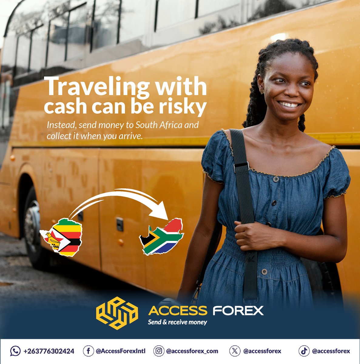 accessforex_com's tweet photo. Avoid traveling with cash. Send money from Zimbabwe to South Africa and collect it when you arrive.
#zim2sa #accessforex #moneytransfers https://t.co/jZoyk5c7F3