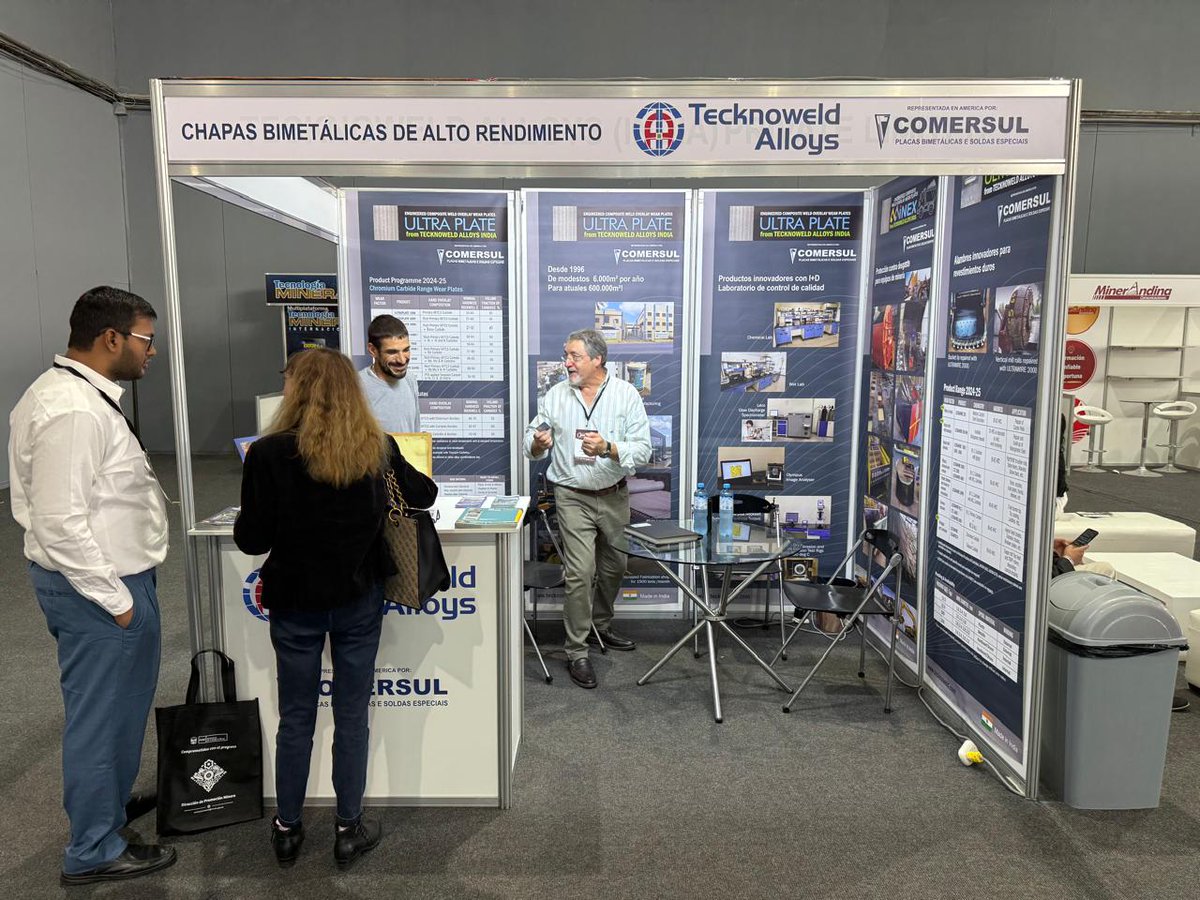 TecknoweldAlloy's tweet photo. We are exhibiting at EXPOCOBRE 2026!

Tecknoweld Alloys Booth No. 145 Jockey Exhibition Center, Lima, Peru 27–29 April 2026
Advanced Weld Overlay Wear Solutions for Copper Mining.
See you there!
#EXPOCOBRE2026
#MiningSolutions #CopperIndustry https://t.co/CEncWVYMBV