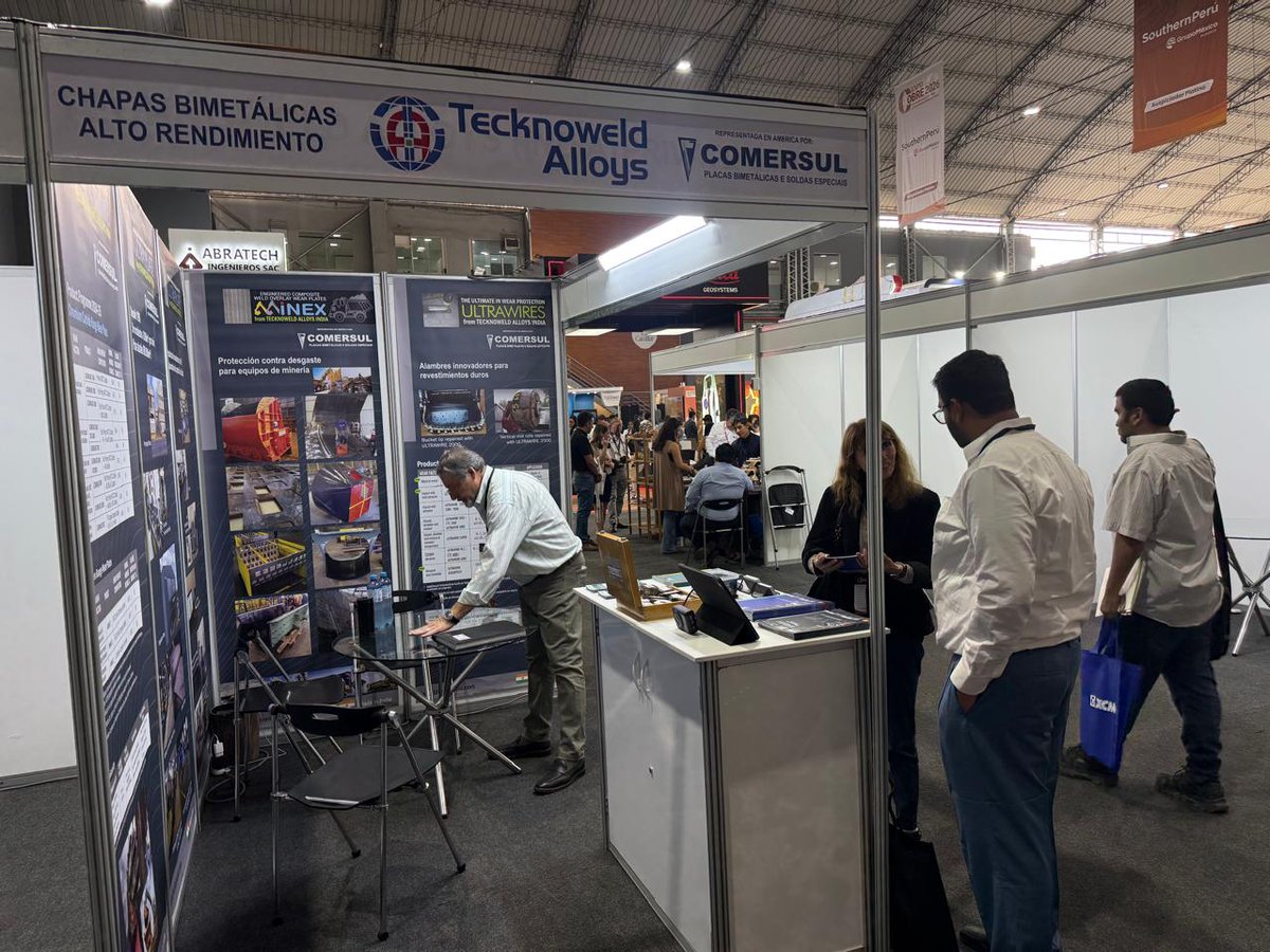 TecknoweldAlloy's tweet photo. We are exhibiting at EXPOCOBRE 2026!

Tecknoweld Alloys Booth No. 145 Jockey Exhibition Center, Lima, Peru 27–29 April 2026
Advanced Weld Overlay Wear Solutions for Copper Mining.
See you there!
#EXPOCOBRE2026
#MiningSolutions #CopperIndustry https://t.co/CEncWVYMBV