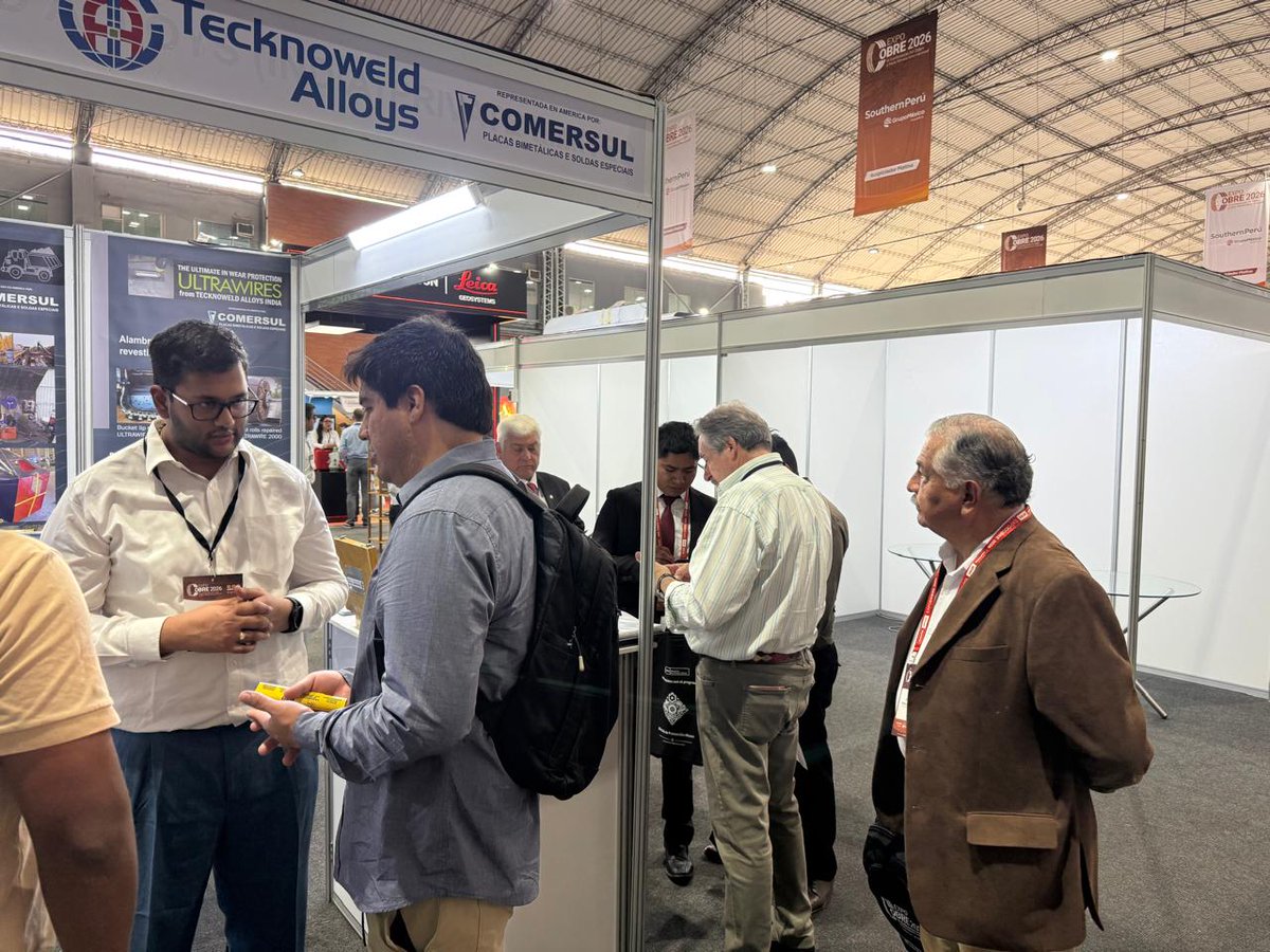 TecknoweldAlloy's tweet photo. We are exhibiting at EXPOCOBRE 2026!

Tecknoweld Alloys Booth No. 145 Jockey Exhibition Center, Lima, Peru 27–29 April 2026
Advanced Weld Overlay Wear Solutions for Copper Mining.
See you there!
#EXPOCOBRE2026
#MiningSolutions #CopperIndustry https://t.co/CEncWVYMBV