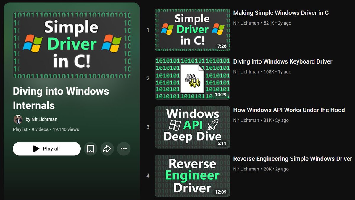 0xfrost's tweet image. 📌 Diving into Windows Internals Playlist

Playlist Link🔗: youtube.com/playlist?list=…

Credit: Nir Lichtman

Channel Link🔗: youtube.com/@nirlichtman 

#WinInternals #InfoSec