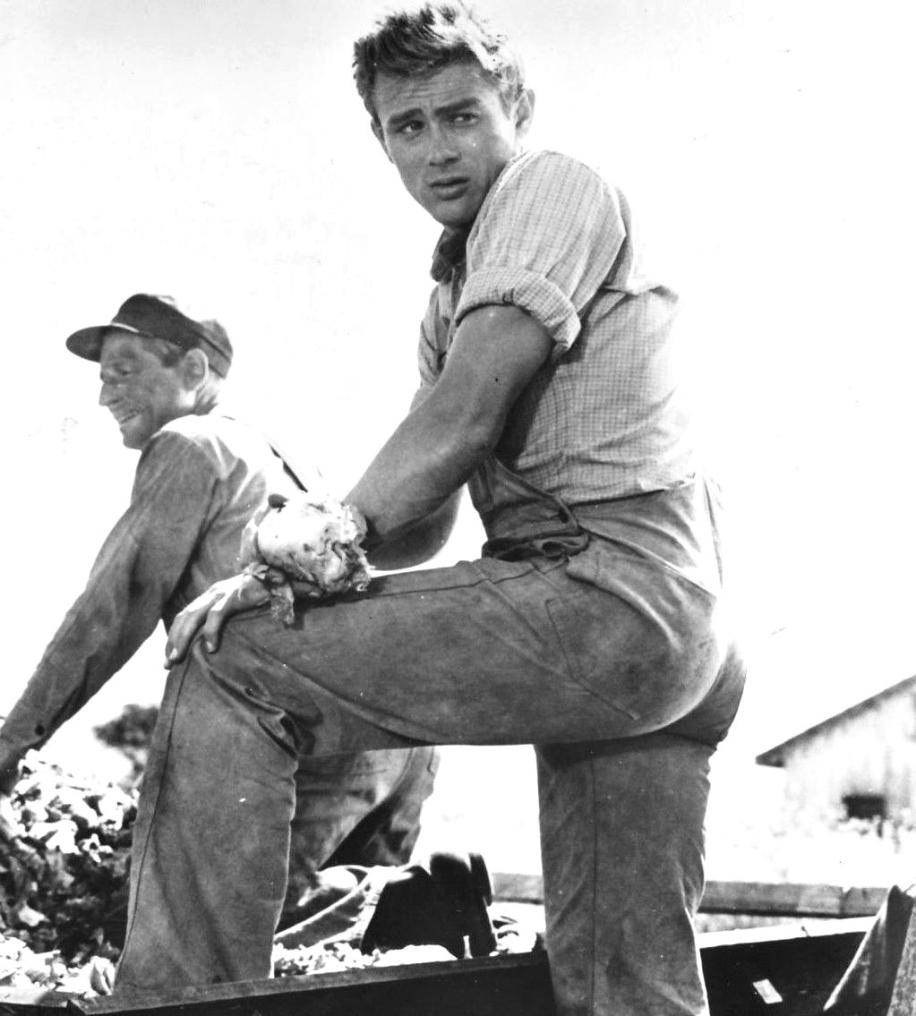 james dean on the set of east of eden, 1955
